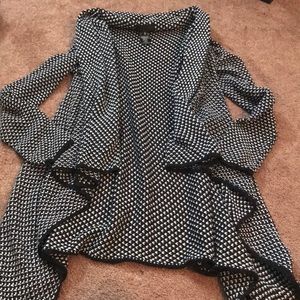 black and white cardigan